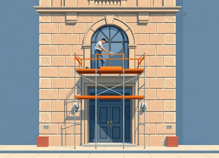 Ravalement de façade en pierre, nettoyage et application d'enduit